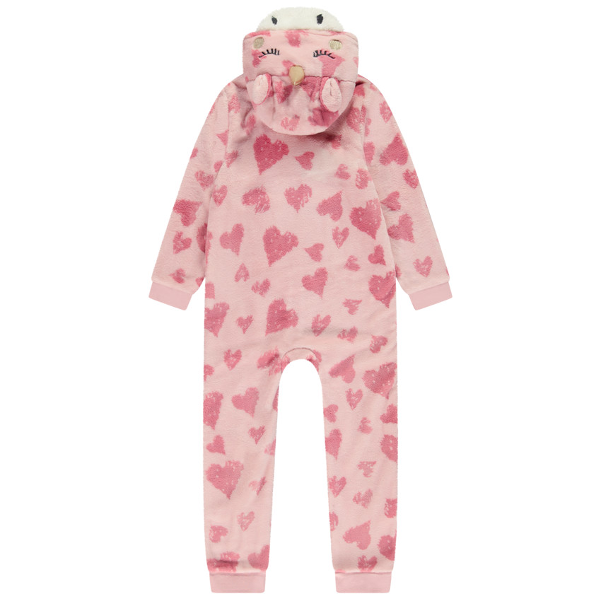 Pyjama topper in sherpa met eenhoornkap en print voor meisjes 
