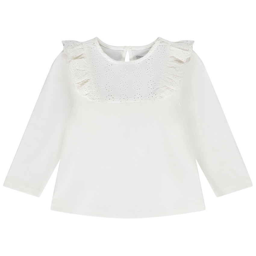 Lange mouwen T-shirt met Engels borduursel voor meisjes 