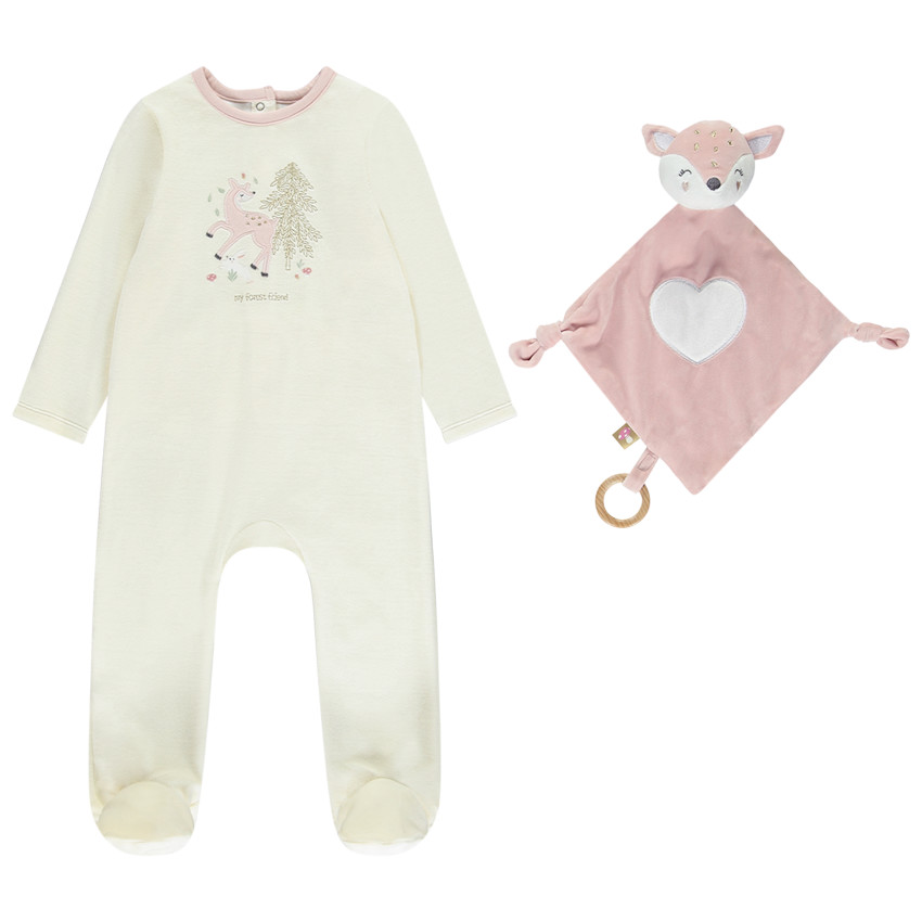 Pyjama in fantasie fluweel met bijpassend knuffel doudou voor meisjes 