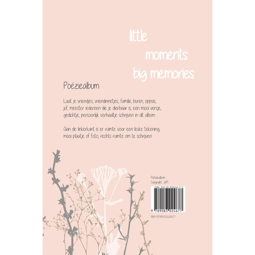 Livre Album de poésie "Texte Néelandais" Rose 