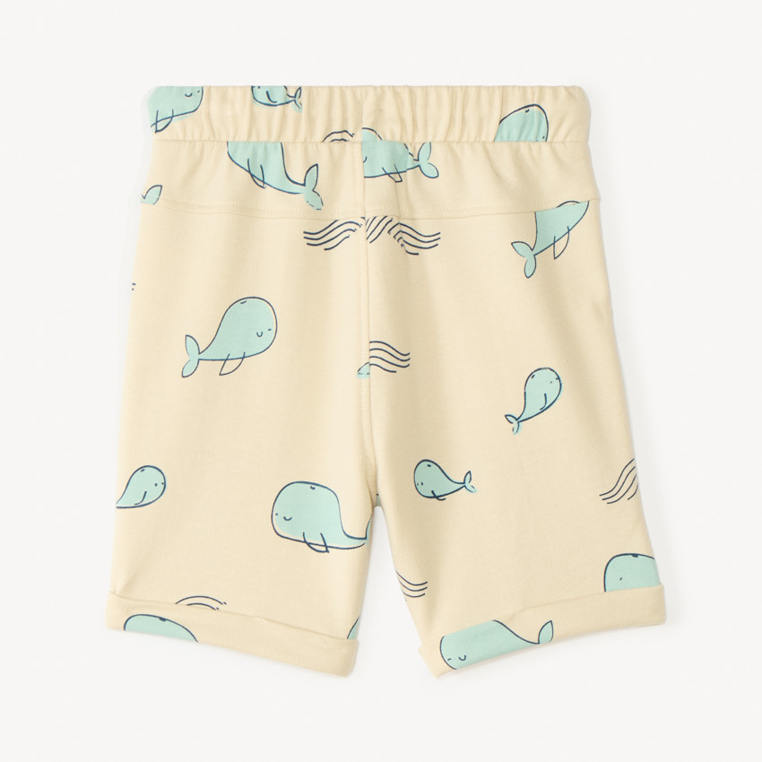 Short van bedrukt mesh met walvis voor babyjongen 