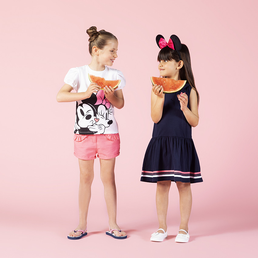 T-shirt met korte mouwen, met Mickey en Minnie-print (Disney) 