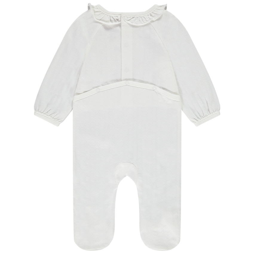 Dors-bien en jersey fantaisie avec broderies et print pour bébé fille 
