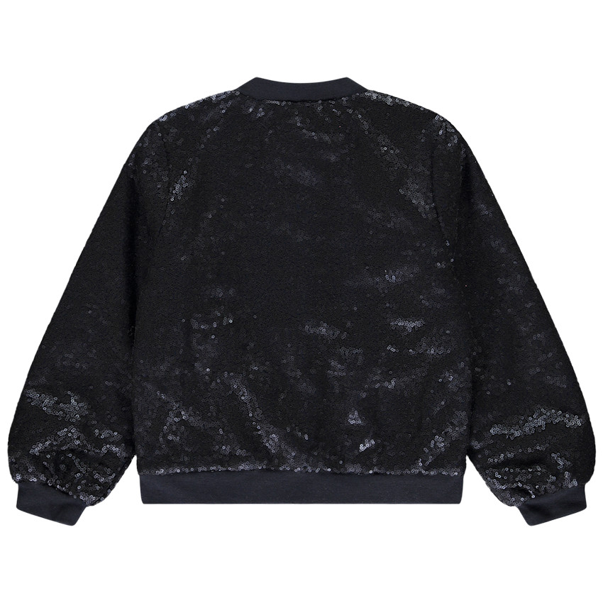 Veste bomber de fête en sequins doublé satin pour fille 