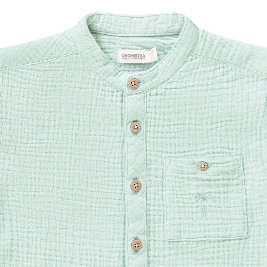 Chemise manches courtes en gaze de coton pour garçon 