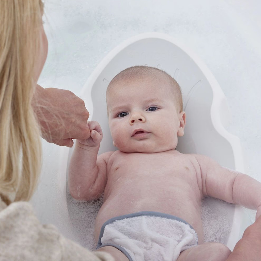 BAIGNOIRE BÉBÉ - 0/12M - BLANC/GRIS 