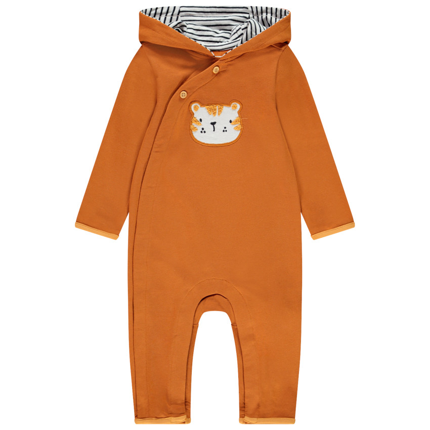 Combinaison longue à capuche motif tigre pour bébé garçon 