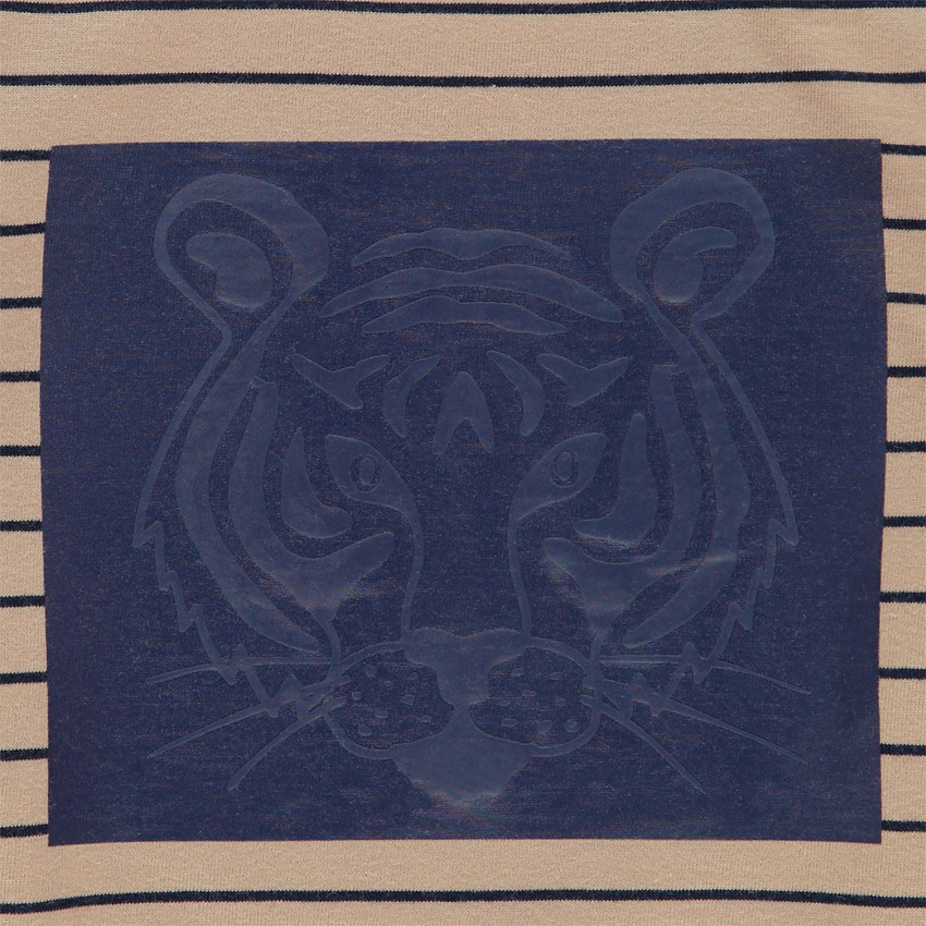 Gestreept T-shirt met lange mouwen, voor jongens. Met tijgerprint 