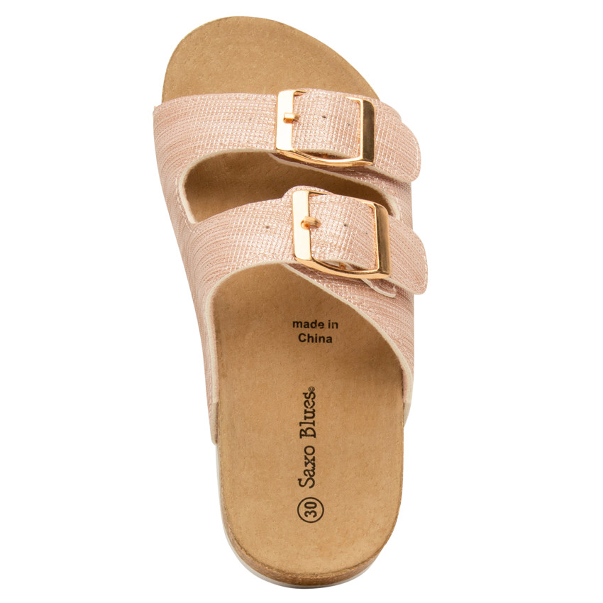 Roze sandalen met dubbele gespen voor meisjes 