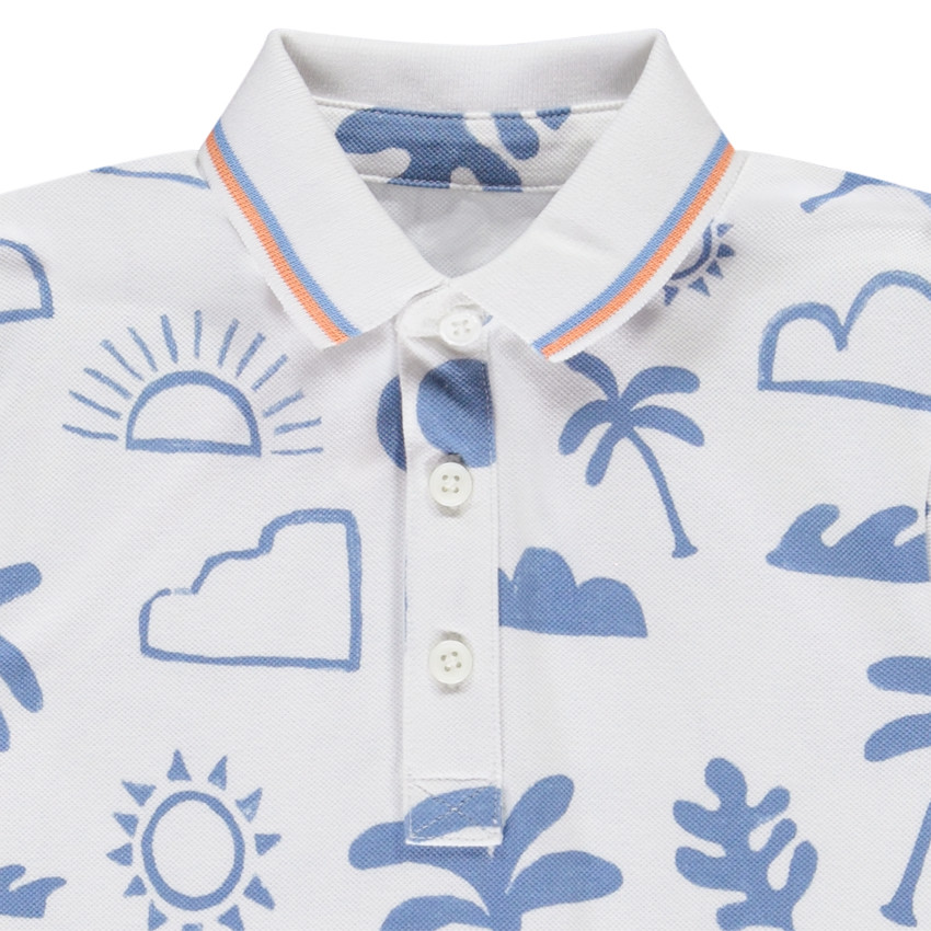 Polo manches courtes imprimé île pour garçon  
