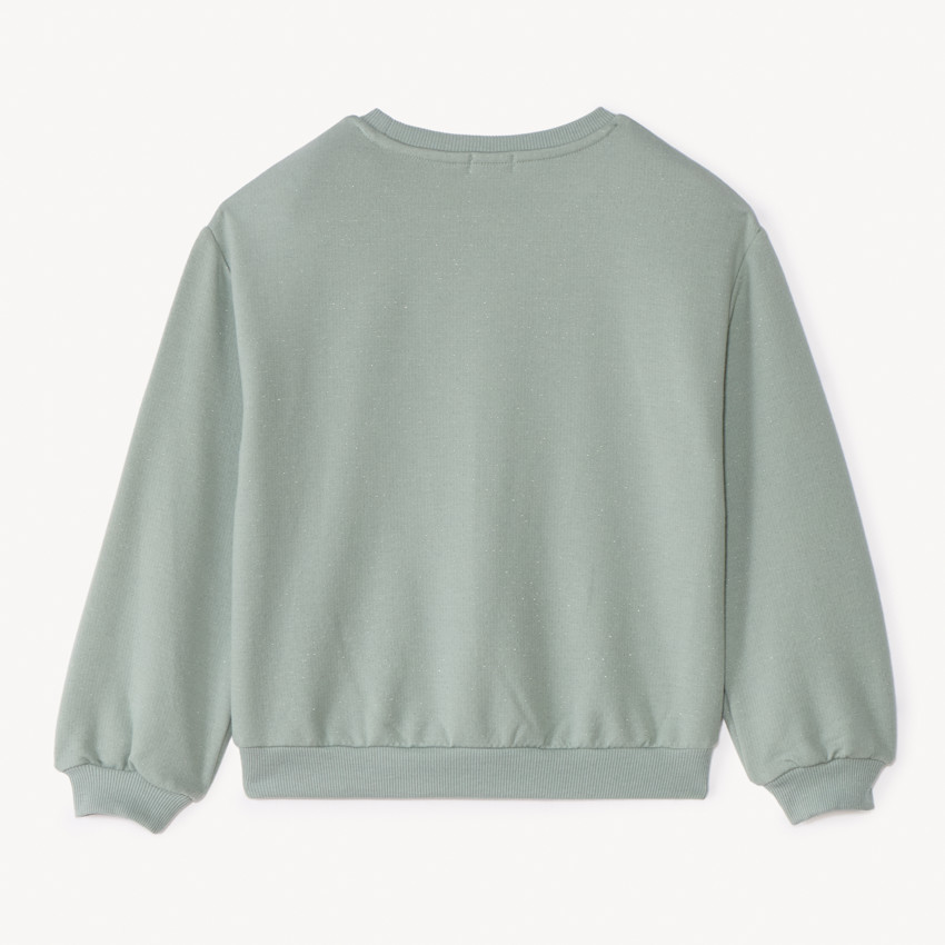 Oversized sweat met 3D bloembreiselpatroon voor meisjes 