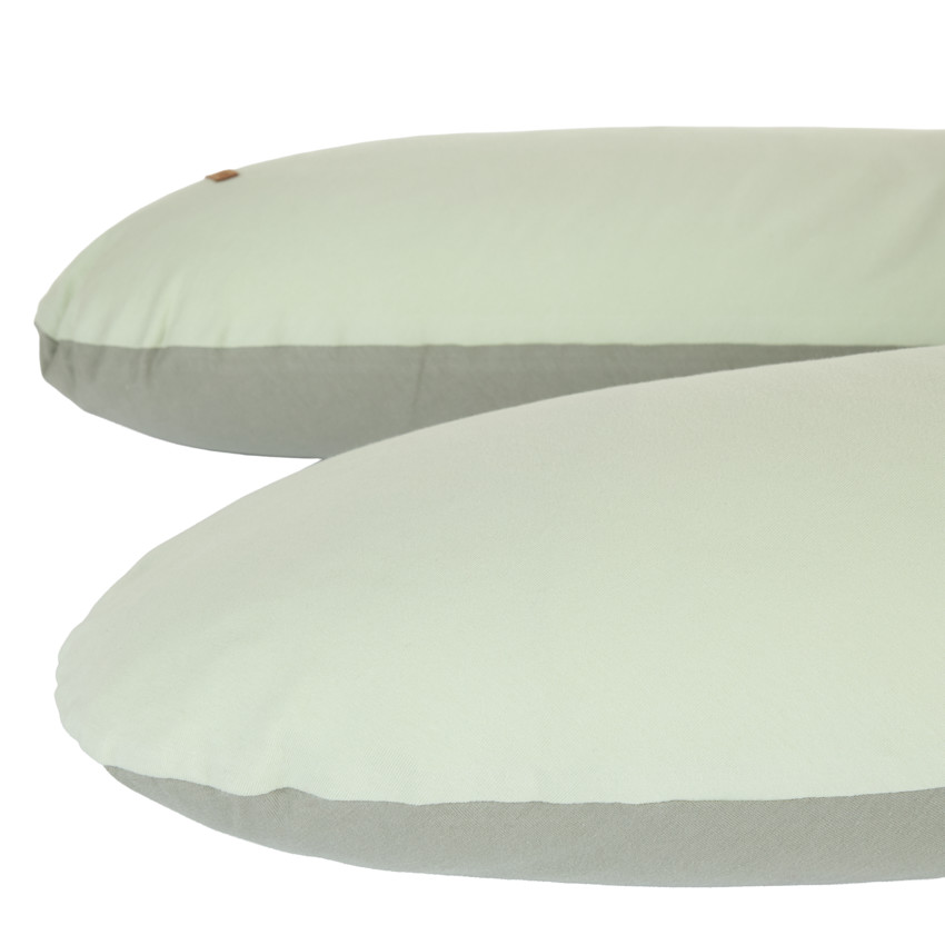 Coussin d'allaitement bicolore vert  