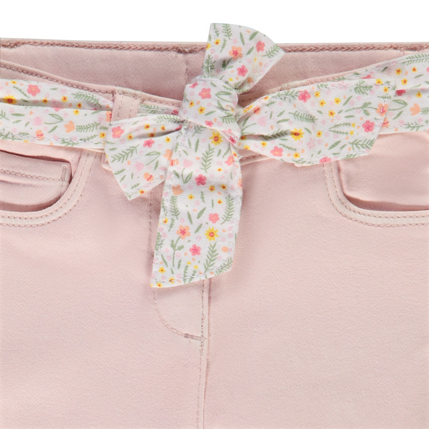 Jean droit en denim avec ceinture foulard pour bébé fille 