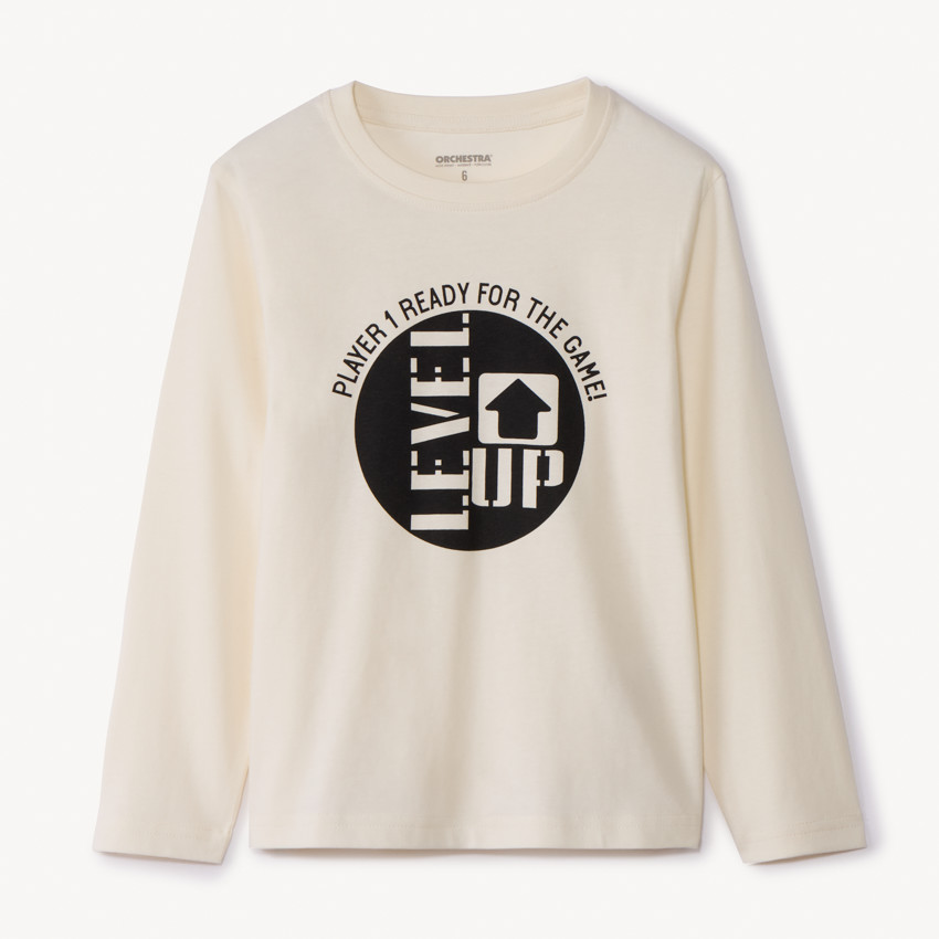 T-shirt met lange mouwen en fantasieprint voor jongens 