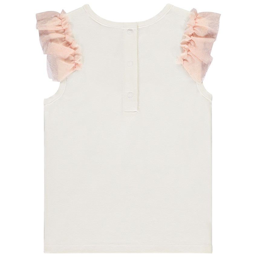 T-shirt met korte mouwen en 3D bloemvorm patch voor meisjes 