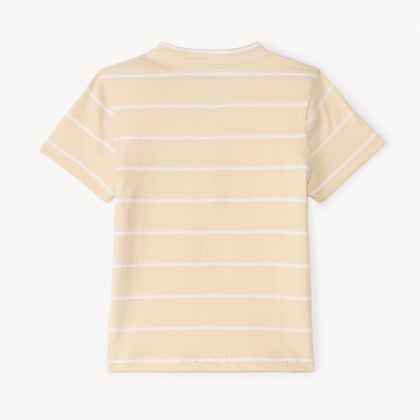 Polo manches courtes rayé patch cactus pour bébé garçon 