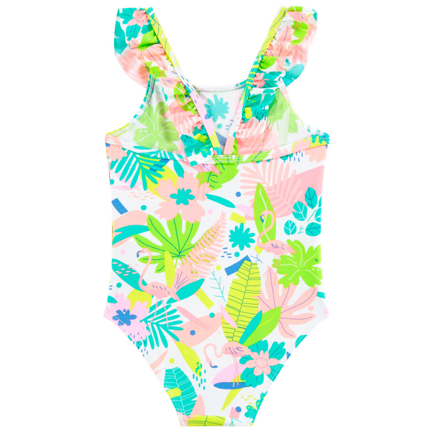 Maillot de bain 1 pièce imprimé tropical pour bébé fille 
