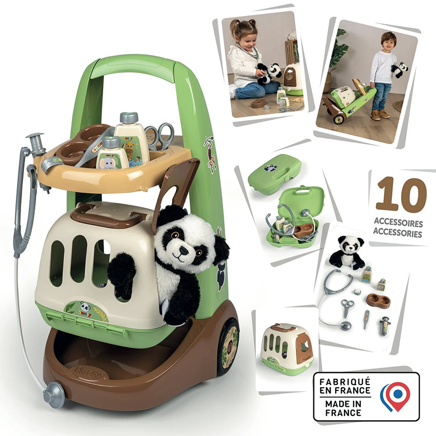 Chariot vétérinaire avec peluche panda 3ans+ 