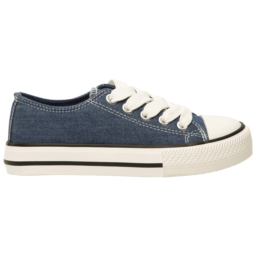 Baskets basses en toile avec lacets mixtes 