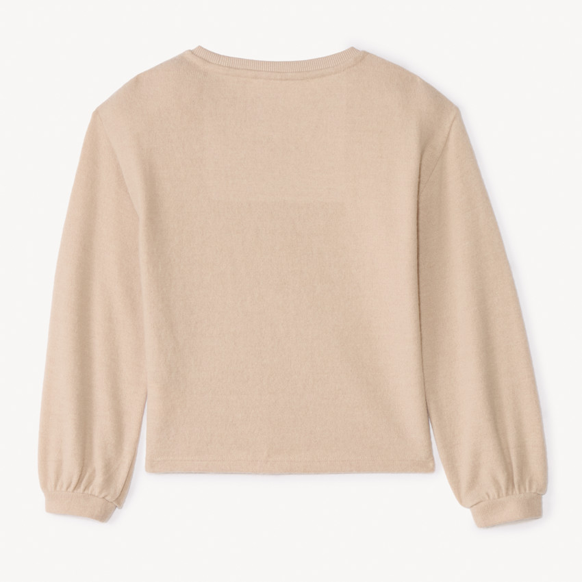 T-shirt manches longues oversize à strass pour fille 