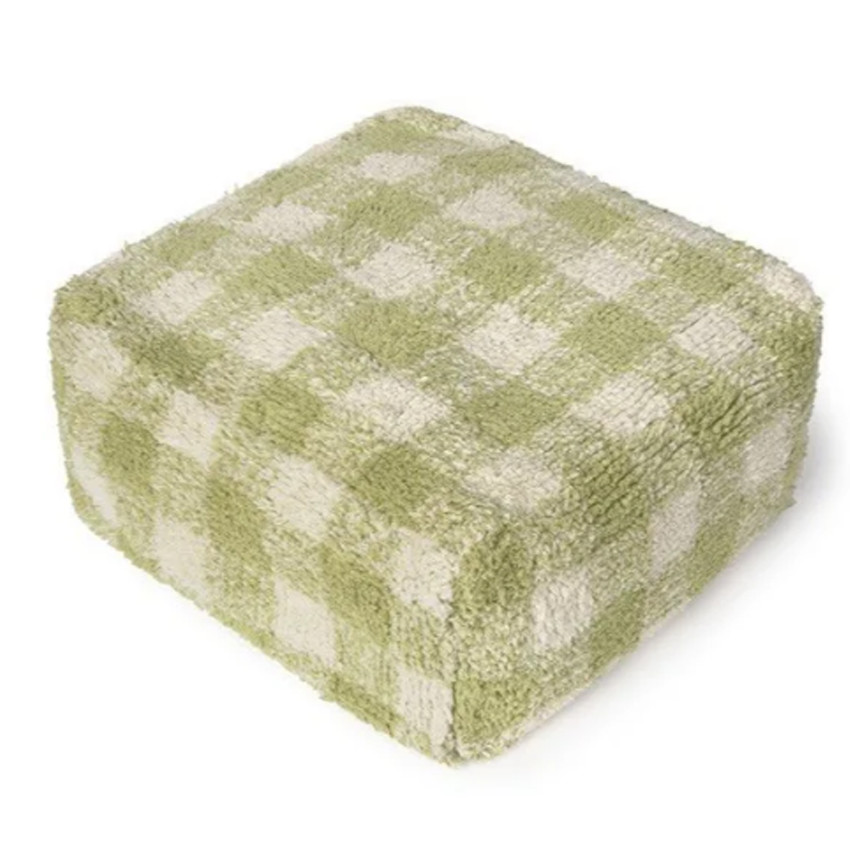 Poef Vichy Matcha 40x40x20cm 