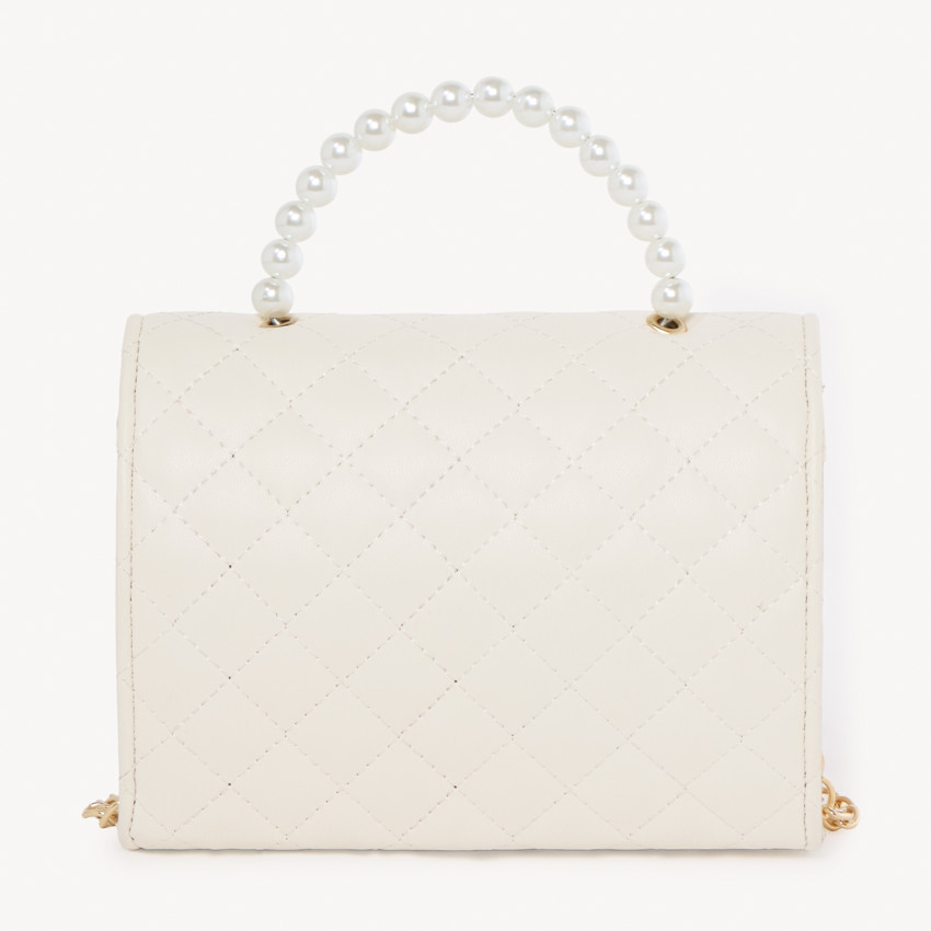 Sac bandoulière effet cuir matelassé à perles pour fille 