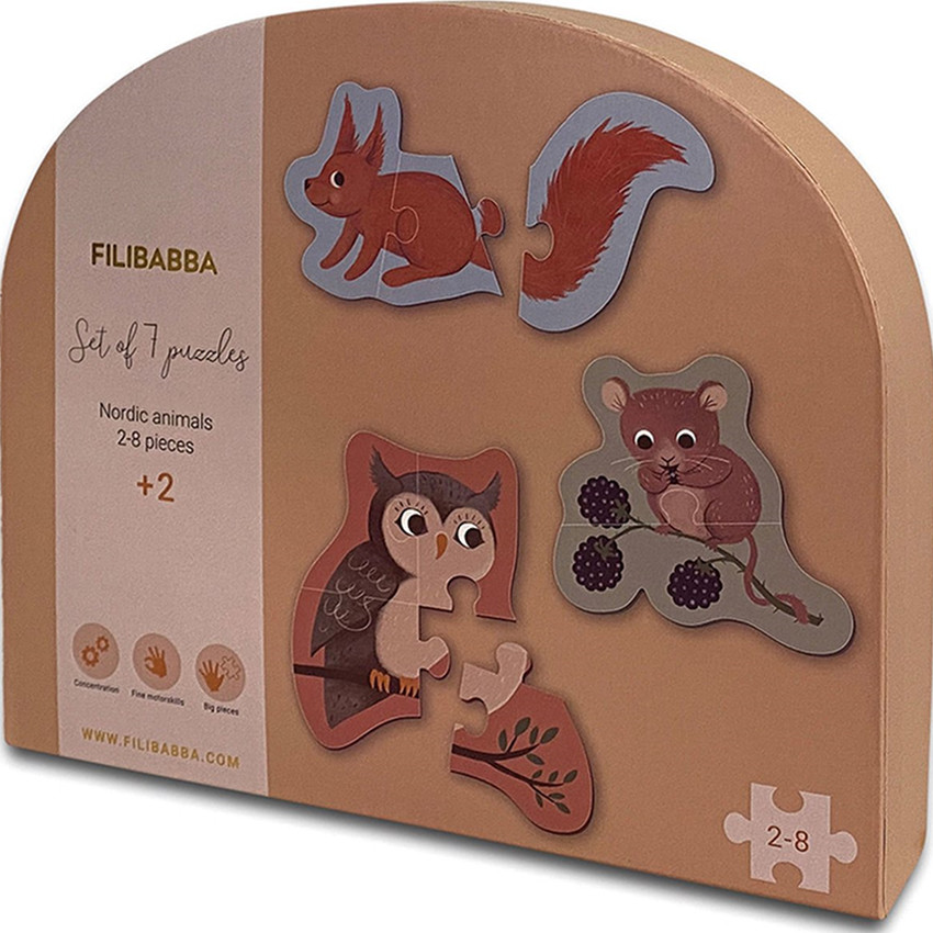  PUZZLES SET DE 7 PUZZLES - ANIMAUX NORDIQUES 