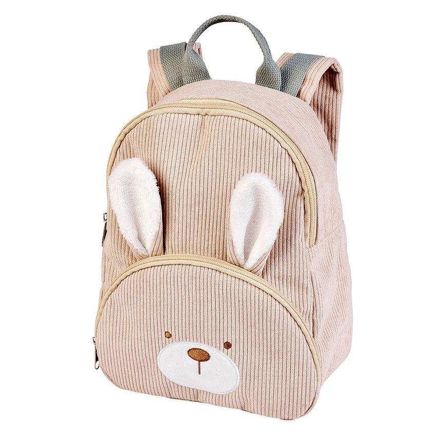 Sac à dos velours Lapidou 28cm Lapin Sable 