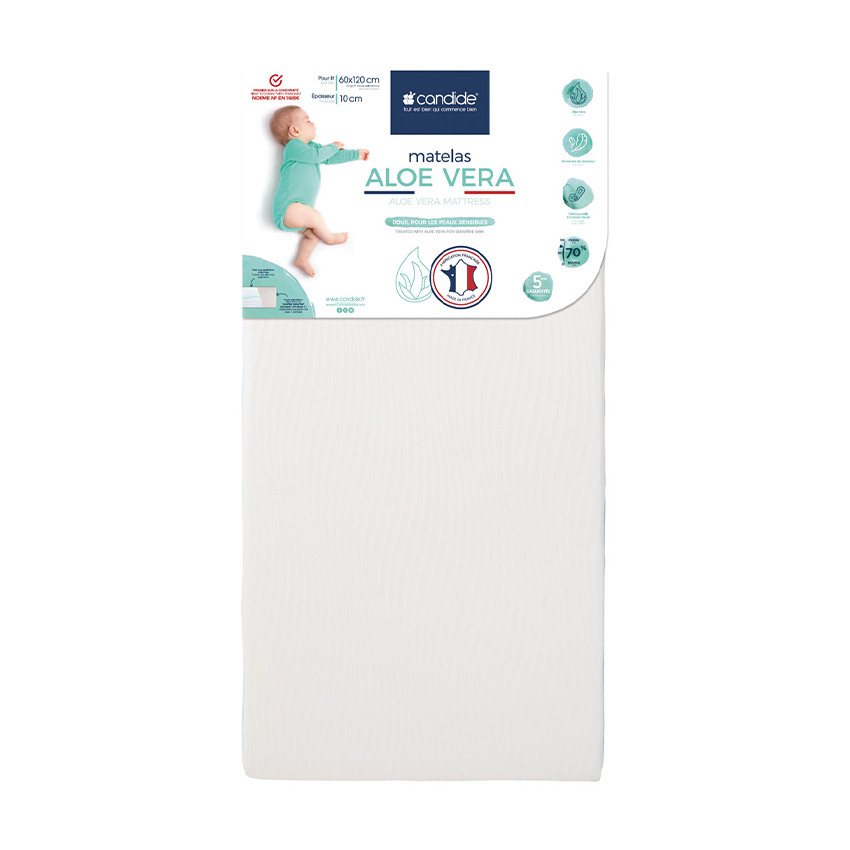 Matelas Aloé Vera déhoussable - 60 x 120 cm 