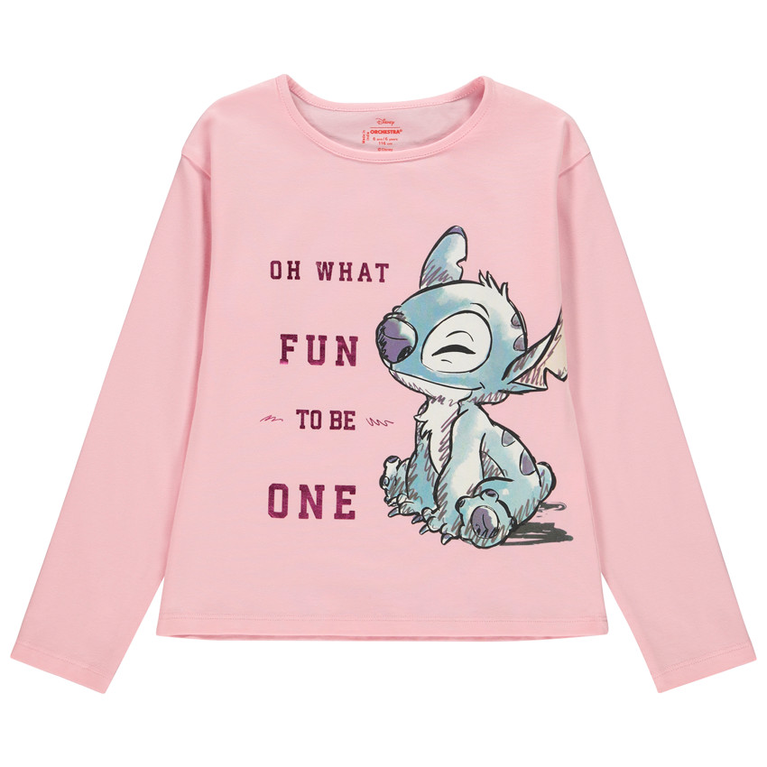 Lange mouwen T-shirt met Stitch print voor meisjes 