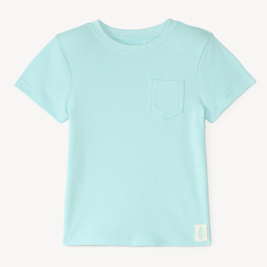 T-shirt manches courtes uni en maille fantaisie garçon 
