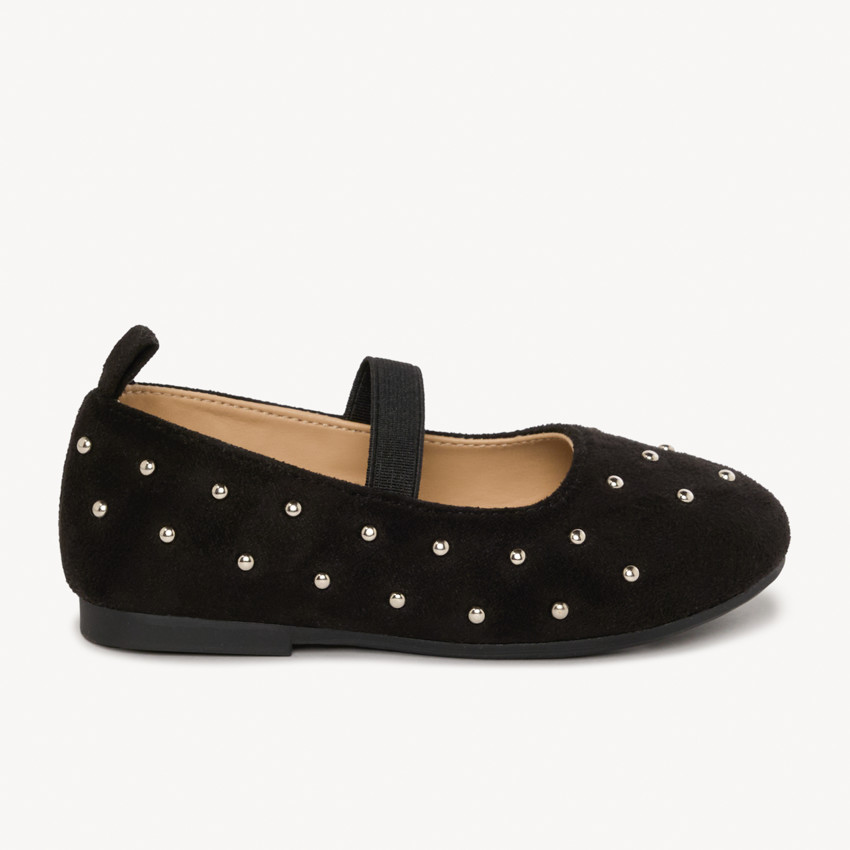 Babies zwarte met elastische en klinknagels zilveren voor meisjes 