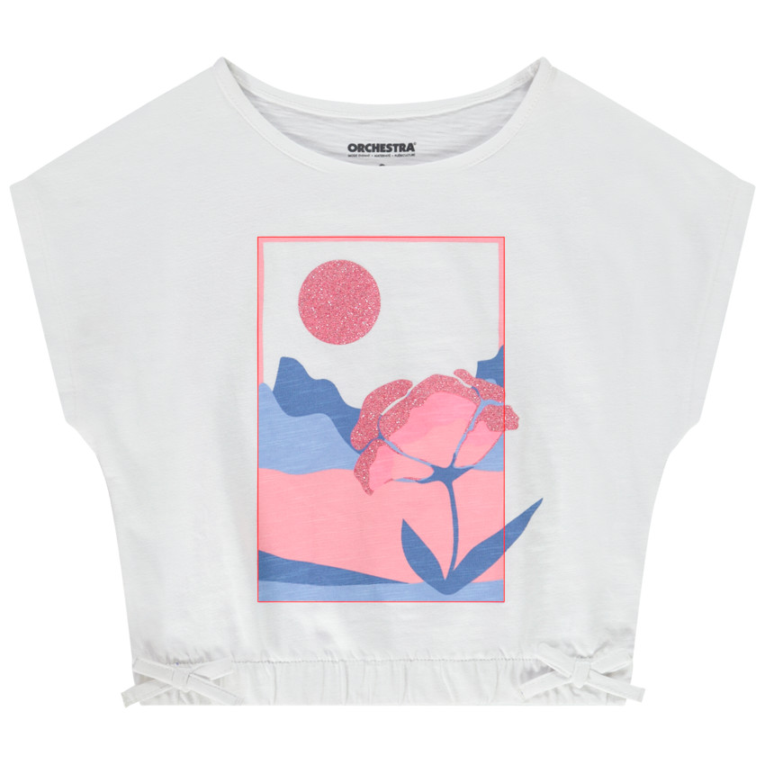 T-shirt manches courtes oversize forme boîte pour fille 