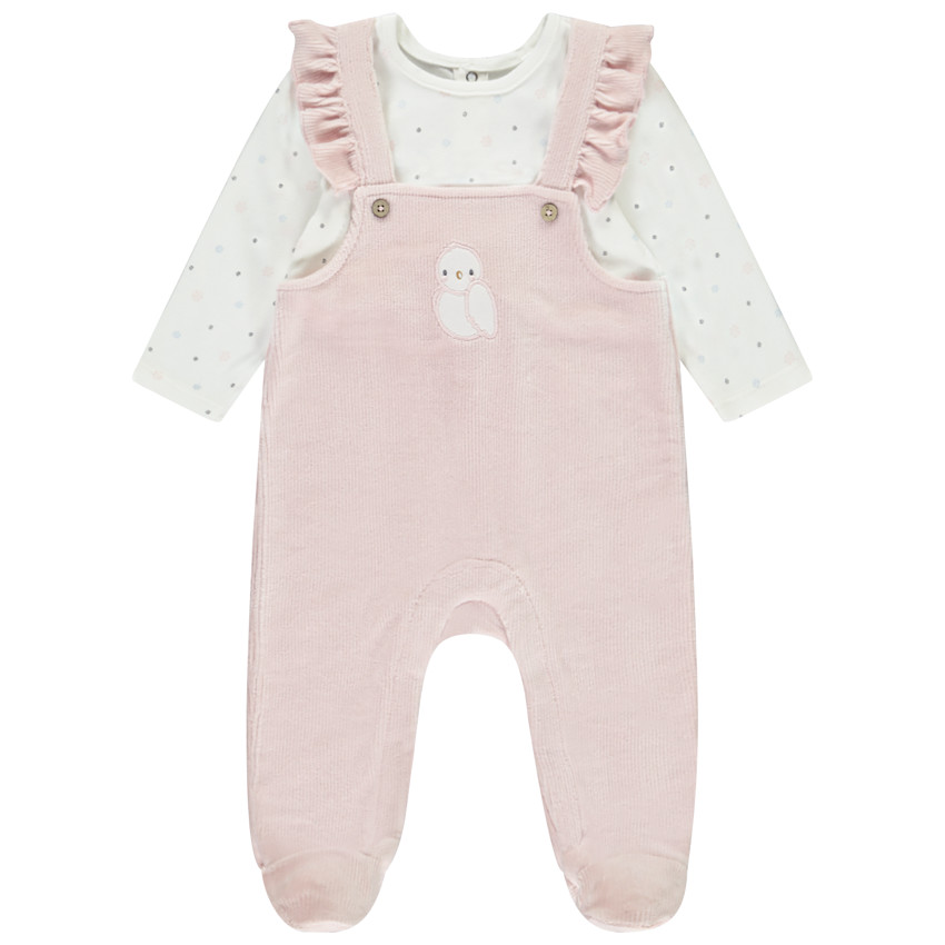 Dors-bien effet 2 en 1 en velours côtelé pour bébé fille 