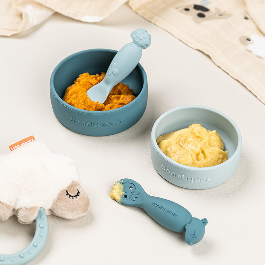 Set van 2 lepels voor leren Tiny Farm Blauw 