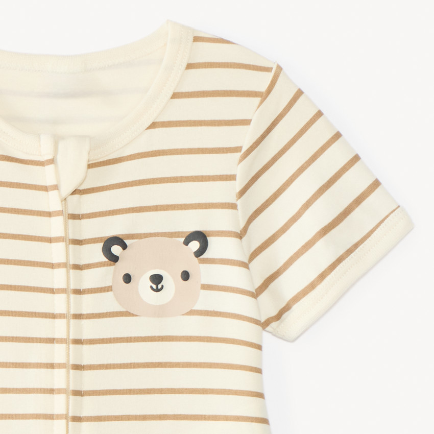 Combis short met gestreept berenprint voor babyjongen 