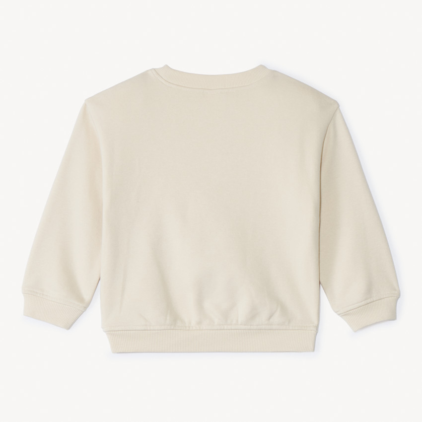 Oversized gebreid sweatshirt met print voor jongens. 
