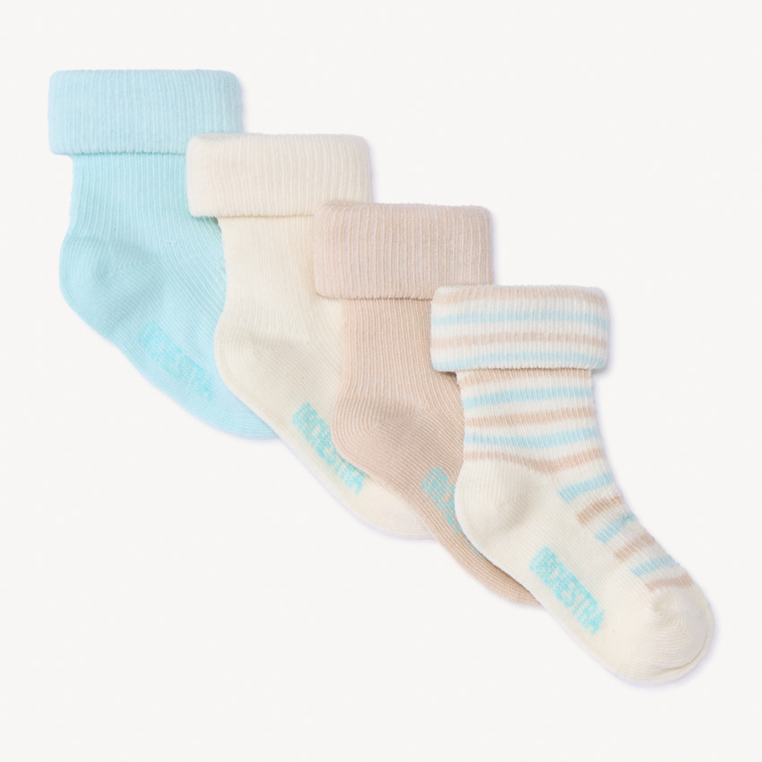 Lot de 4 paires de chaussettes côtelées pour bébé garçon 