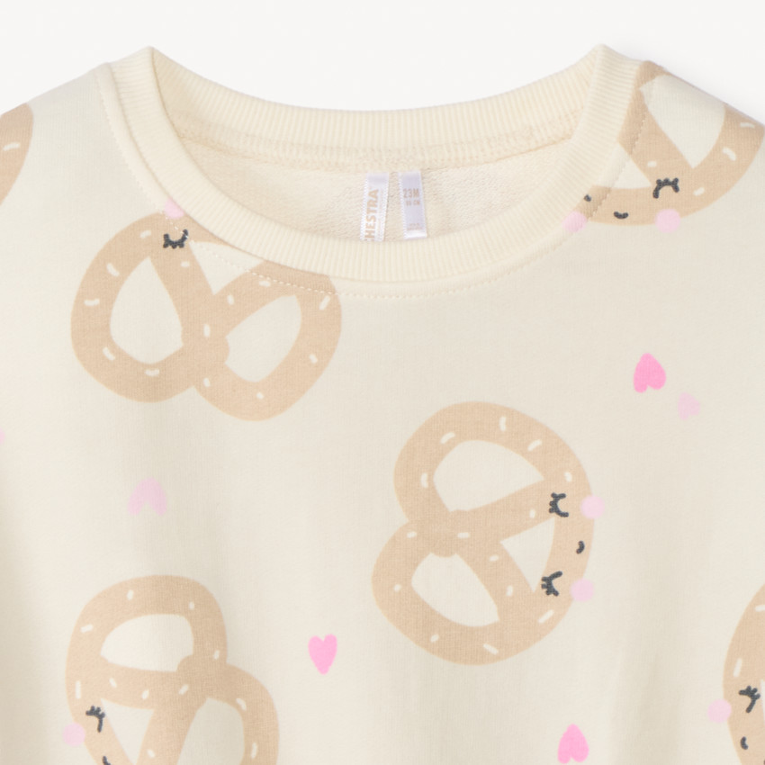 Oversized sweatstof met prints voor babymeisjes 