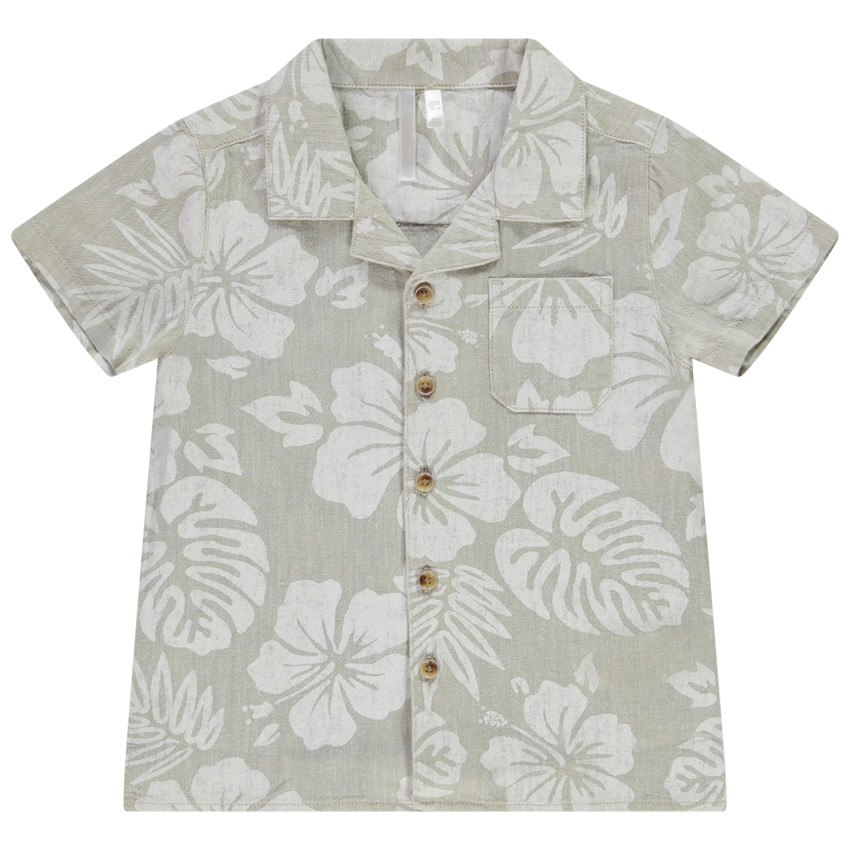 Hemd met korte mouwen met plantenprint voor baby jongen 