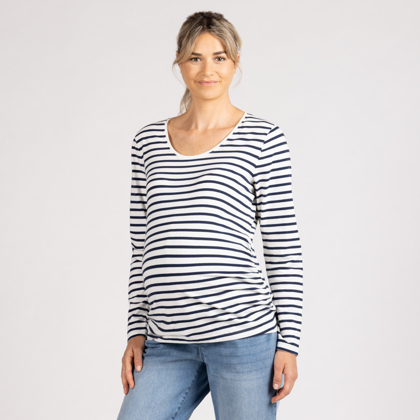 T-shirt manches longues de grossesse à rayures 