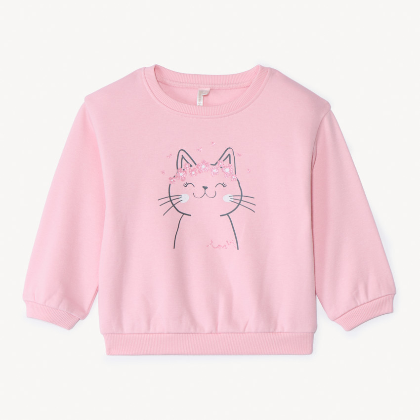 Oversized sweater met print voor babymeisjes 