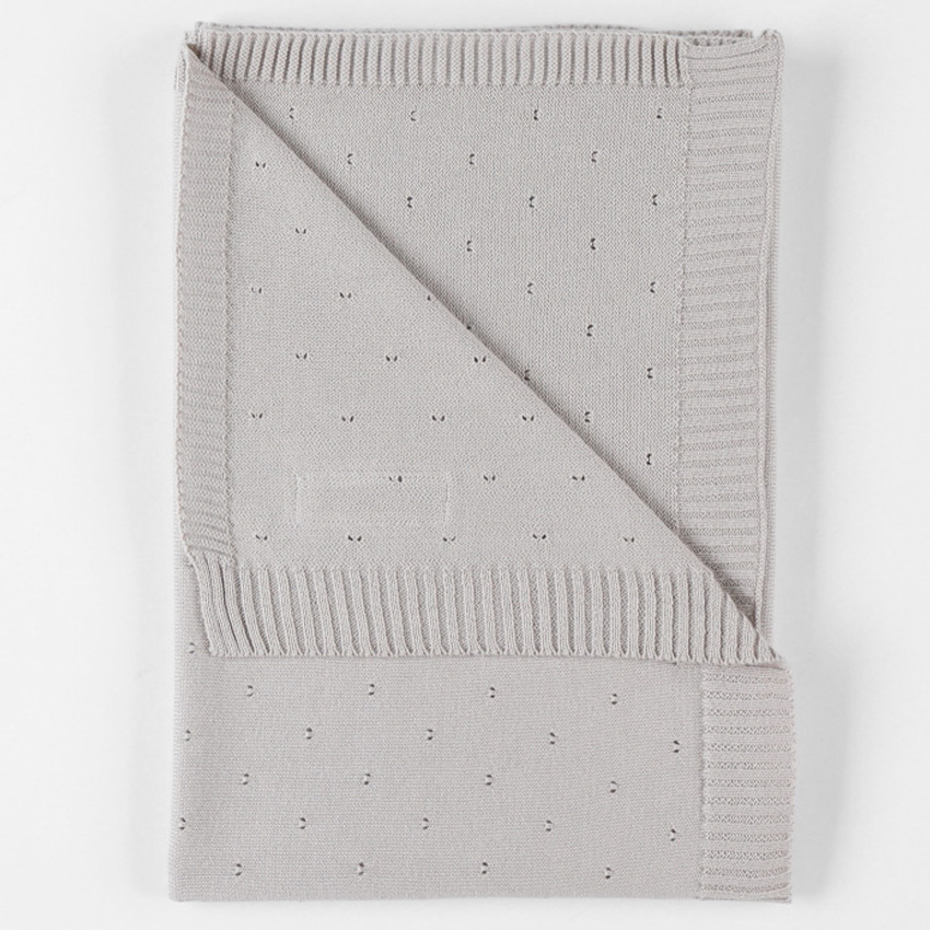 Couverture tricot bio 75x100 Tender Beige MM24 