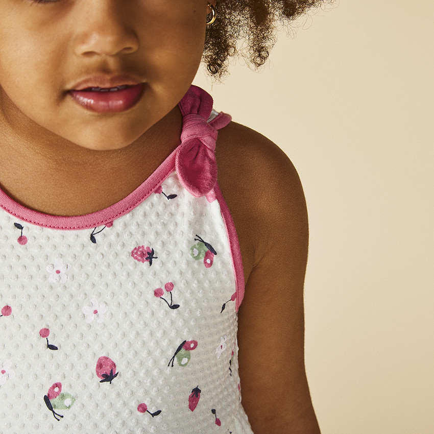 Jurk met fantasieprint in cloqué jersey voor babymeisje 