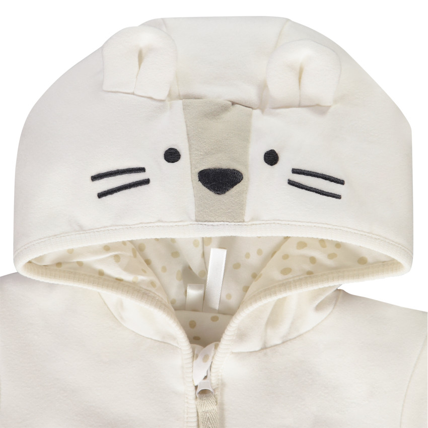 Gilet en molleton avec capuche ludique pour bébé 