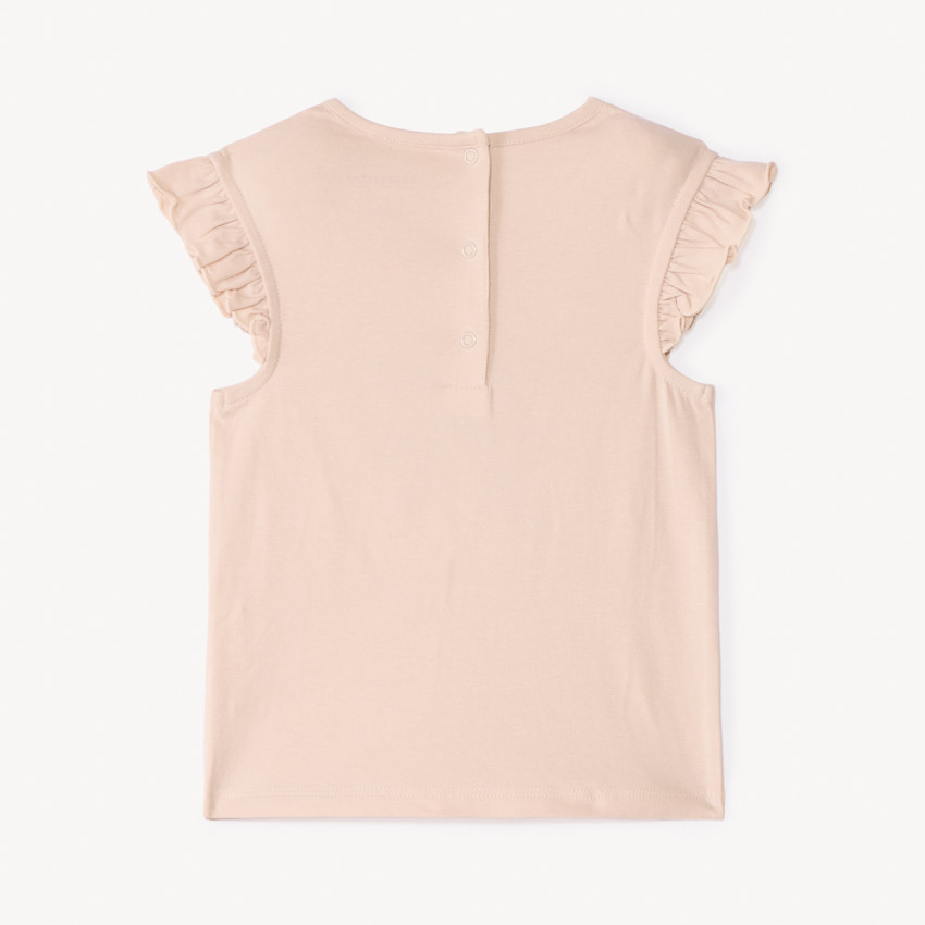T-shirt manches courtes à broderie dorée pour bébé fille 