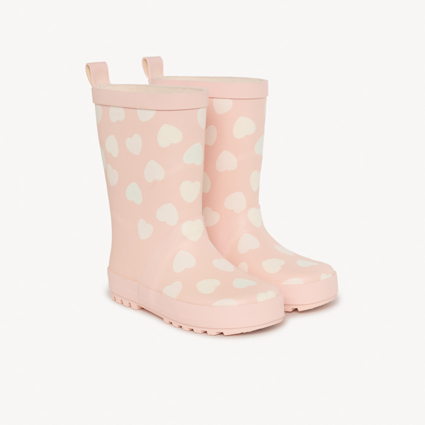Bottes de pluie à couleur changeante imprimé cœurs pour fille 