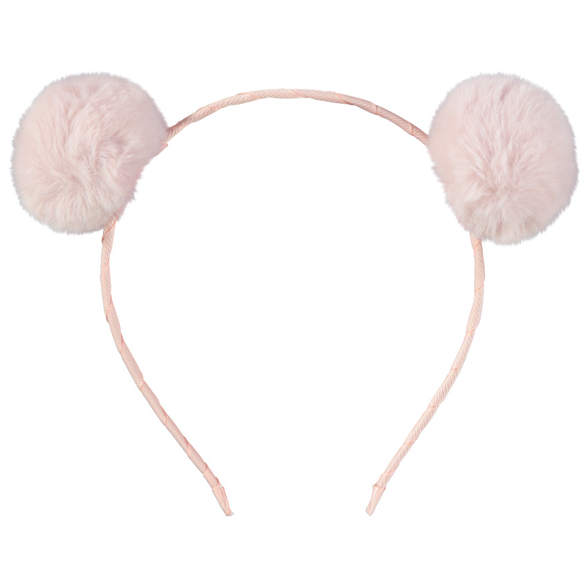 Serre-tête pompons en fausse fourrure pour fille 