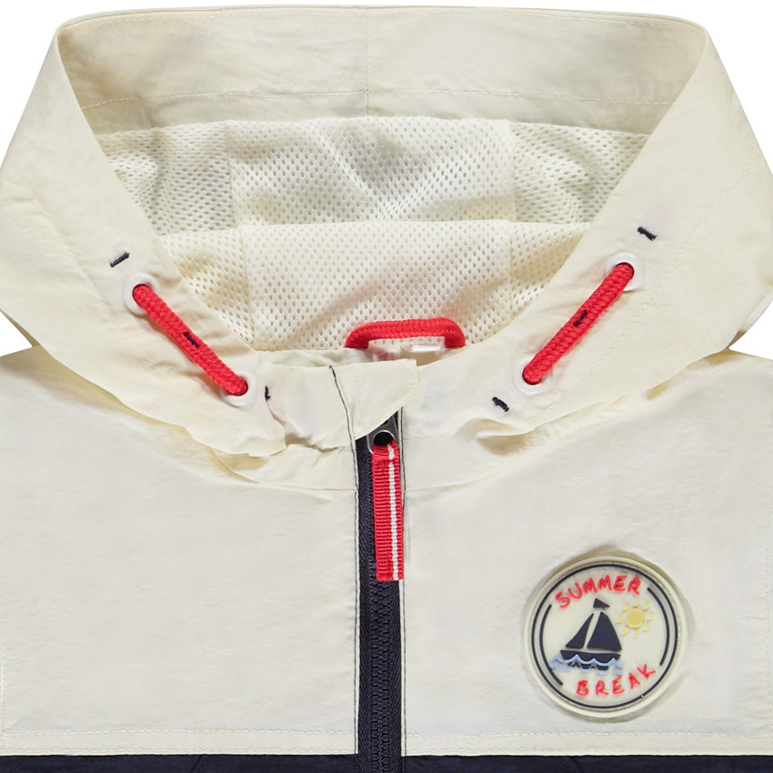 Windjack met kleurblok-effect en kap voor baby jongen 