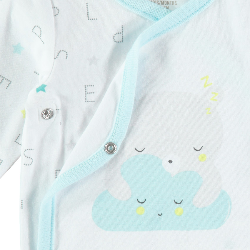 Lot de 2 bodies manches longues en coton bio à nuages imprimés 